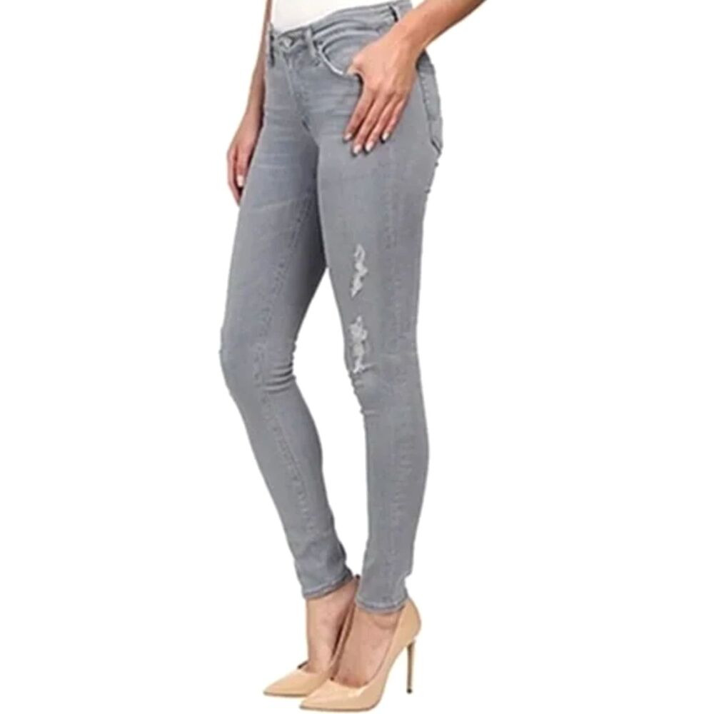 AG Adriano Goldschmied Grey Wash Super Skinny Ankle Stretch Jeggings Size 27